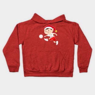 Wales football Christmas elf. Football World Cup soccer Kids Hoodie